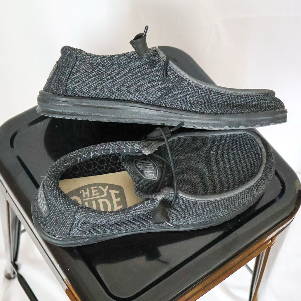 Hey Dude Wally Sox Micro Casual Shoe Total Black - Picture 3 of 8